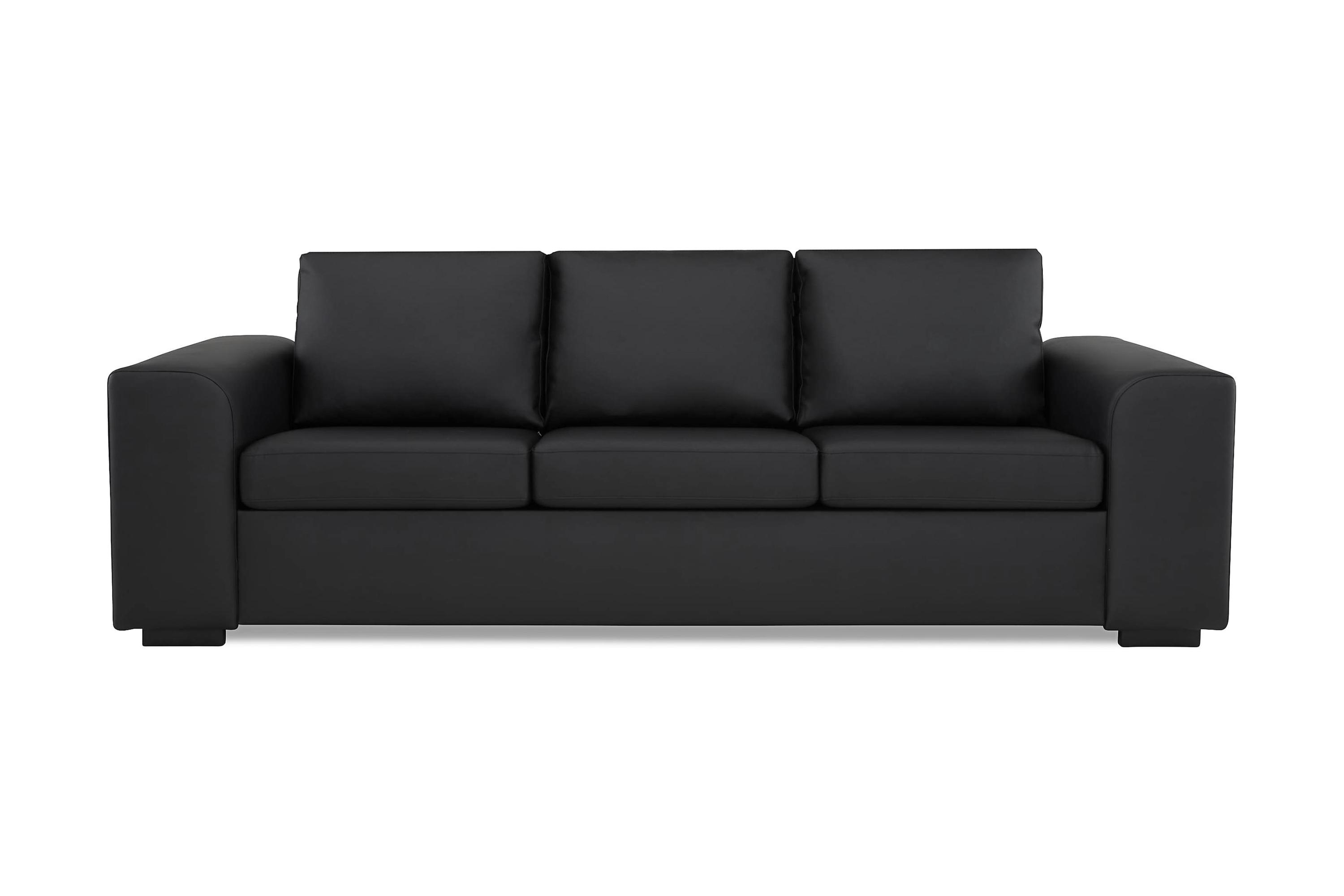 link 3-sits soffa i konstläder - svart