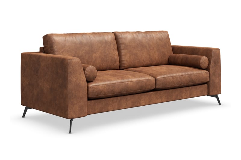 Ocean Lyx 3-sits Soffa i Konstläder - Brun - Möbler - Vardagsrum - Soffor - Skinnsoffor