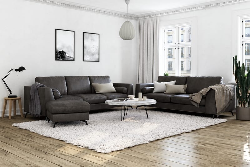 Ocean Lyx 3-sits Soffa i Konstläder - Mörkgrå - Möbler - Vardagsrum - Soffor - Skinnsoffor
