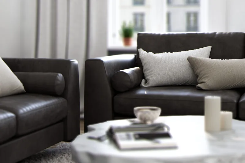 Ocean Lyx 3-sits Soffa i Konstläder - Mörkgrå - Möbler - Vardagsrum - Soffor - 3-sits soffor