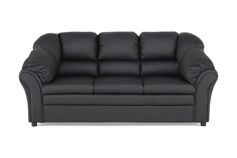 Salvador 3-sits Soffa Konstläder, Svart/Konstläder