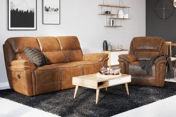 Saranda 3-sits Soffa - Brun - Möbler - Vardagsrum - Soffor - Reclinersoffor & Biosoffor