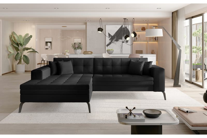 Solangis Divansoffa Vänster - Läder/Svart - Möbler - Vardagsrum - Soffor - Divansoffa & schäslong