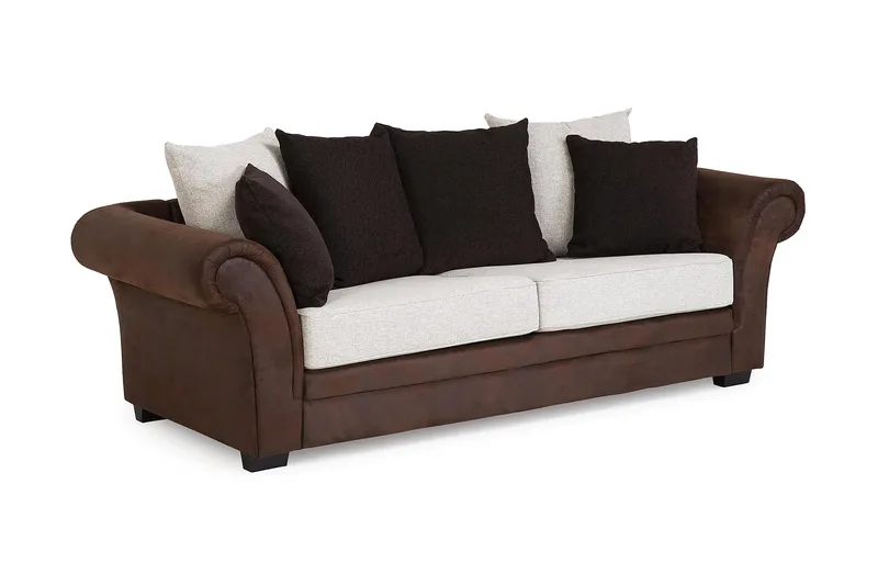 Toronto 3-sits Soffa - Brun/Beige - Möbler - Vardagsrum - Soffor - Skinnsoffor