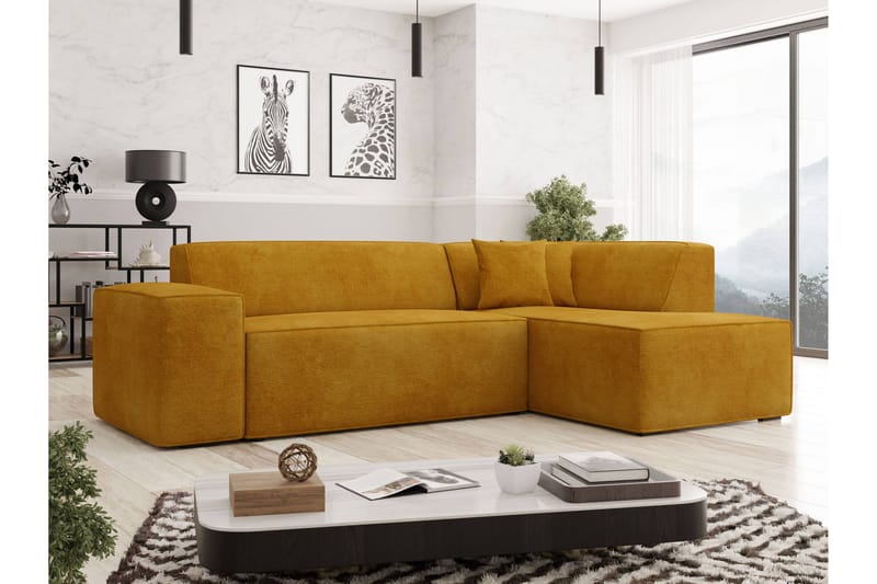 Slucajno Soffa m. Schäslong 4-sits - Gul - Möbler - Vardagsrum - Soffor - Divansoffa & schäslong