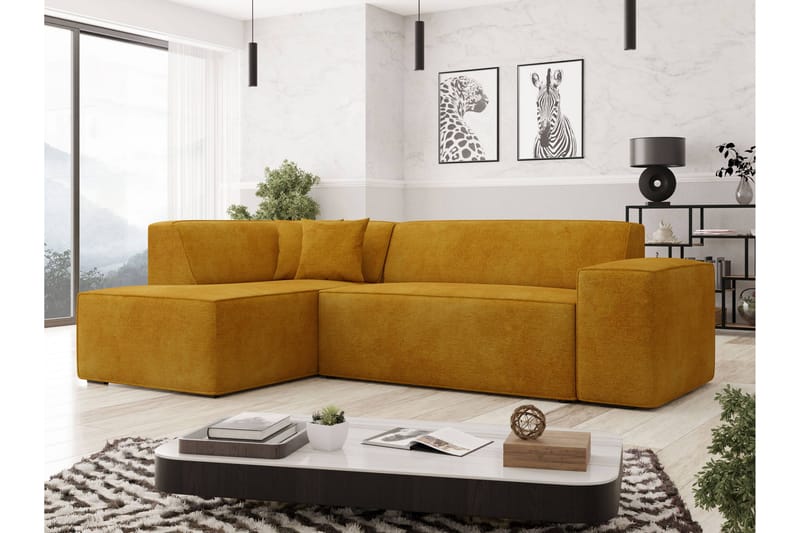Slucajno Soffa m. Schäslong 4-sits - Gul - Möbler - Vardagsrum - Soffor - Divansoffa & schäslong