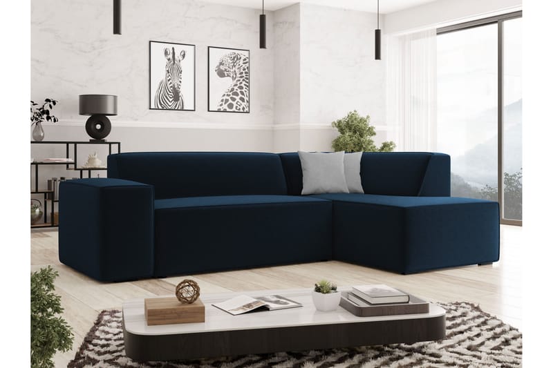 Slucajno Soffa med Schäslong 3-sits - Blå/Vit - Möbler - Vardagsrum - Soffor - Divansoffa & schäslong