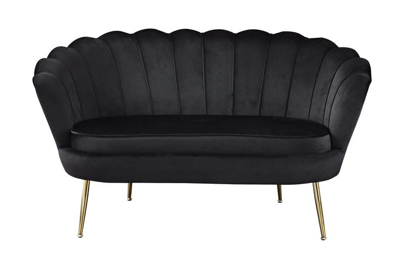 SNÄCKIS Soffa Svart/Guld - Sammetssoffor - 2-sits soffor