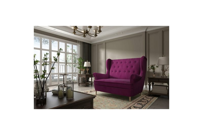 Soffa Eltap Aros 150x103x90 cm - Mat Velvet 68, Röd - Möbler - Vardagsrum - Soffor - 2-sits soffor