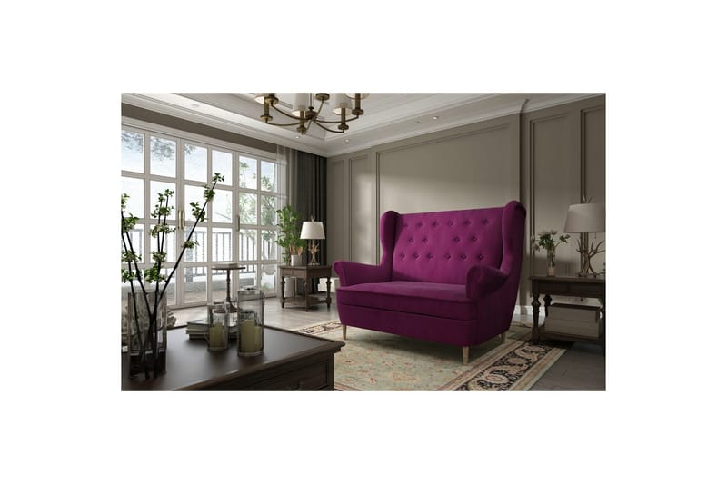 Soffa Eltap Aros 150x103x90 cm, Mat Velvet 68, Röd