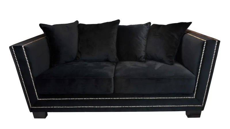 Soffa Henrika 2 Sits Onyx Tyg med 4 Kuddar - onyx svart - Möbler - Vardagsrum - Soffor - 2-sits soffor