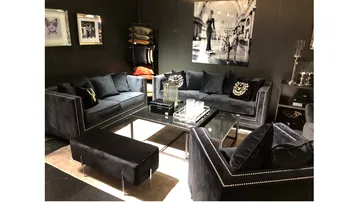 Soffa Henrika 2 Sits Onyx Tyg med 4 Kuddar - onyx svart - Möbler - Vardagsrum - Soffor - 2-sits soffor
