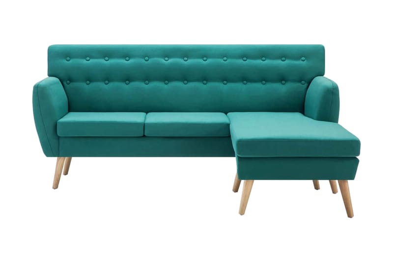 Soffa L-formad tyg 171,5x138x81,5 cm grön - Divansoffa & schäslong
