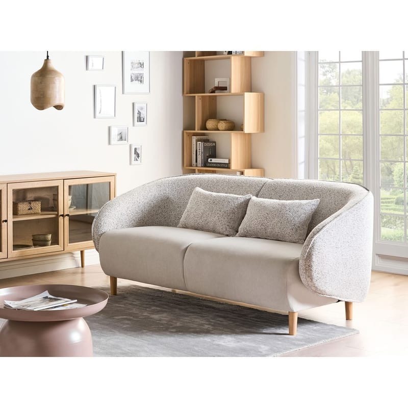 Soffa Umea - Beige, ljust trä - Möbler - Vardagsrum - Soffor - 3-sits soffor