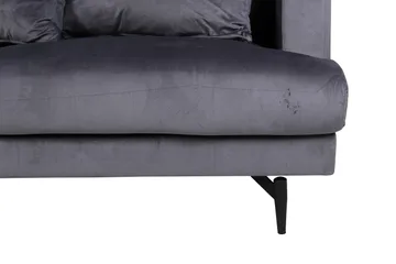Sofia 3-sits Soffa 260 cm i Sammet - Grå - Möbler - Vardagsrum - Soffor - Sammetssoffor