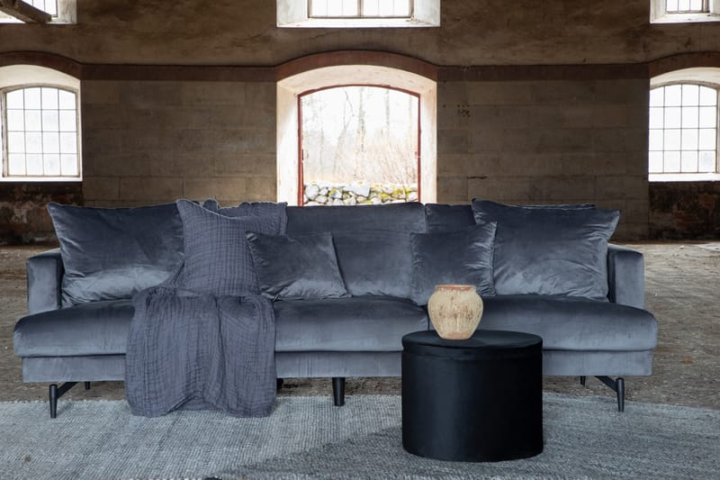 Sofia 3-sits Soffa 260 cm i Sammet - Grå - Möbler - Vardagsrum - Soffor - Sammetssoffor