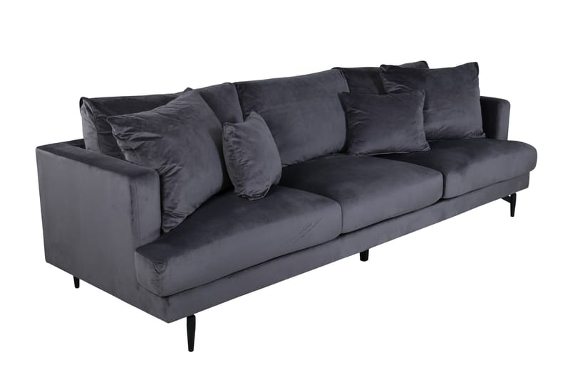Sofia 3-sits Soffa 260 cm i Sammet - Grå - Möbler - Vardagsrum - Soffor - Sammetssoffor