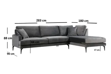 Stacker Hörnsoffa med Divan Höger - Svart - Möbler - Vardagsrum - Soffor - Divansoffa & schäslong