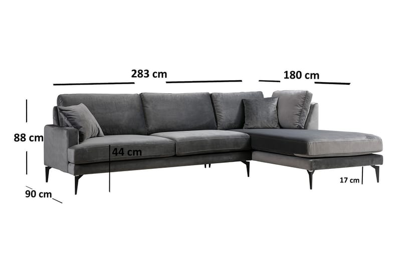 Stacker Hörnsoffa med Divan Höger - Svart - Möbler - Vardagsrum - Soffor - Divansoffa & schäslong