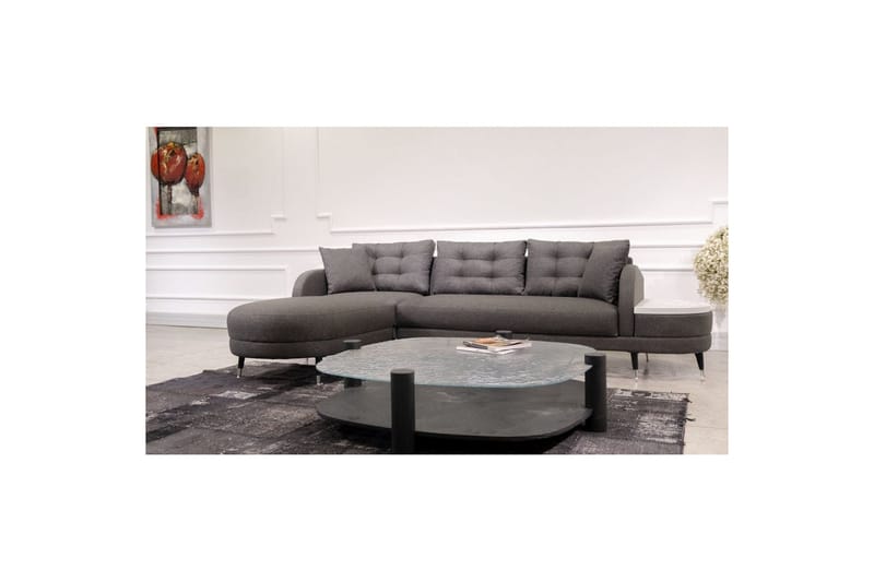 Sufian 3-sits Soffa med Divan - Antracit - Möbler - Vardagsrum - Soffor - Divansoffa & schäslong