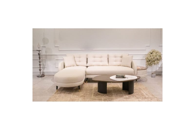 Sufian 3-sits Soffa med Divan - Cremevit - Möbler - Vardagsrum - Soffor - Divansoffa & schäslong