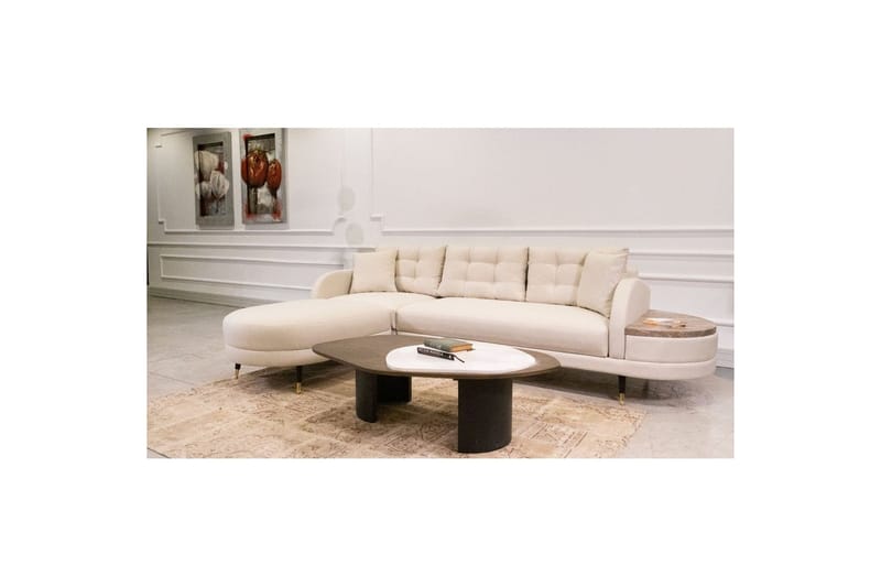 Sufian 3-sits Soffa med Divan - Cremevit - Möbler - Vardagsrum - Soffor - Divansoffa & schäslong