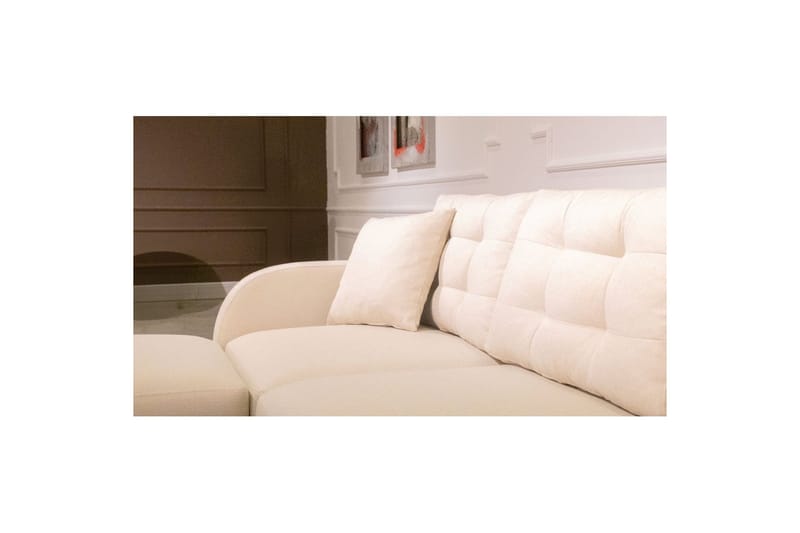 Sufian 3-sits Soffa med Divan - Cremevit - Möbler - Vardagsrum - Soffor - Divansoffa & schäslong