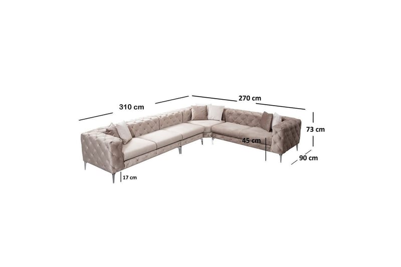 Sufian Hörnsoffa 5-sits - Beige - Möbler - Vardagsrum - Soffor - Hörnsoffor