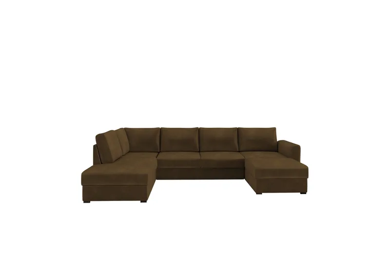 Taberk Soffa med Divan och Schäslong 4-sits - Brun - Möbler - Vardagsrum - Soffor - U-soffor