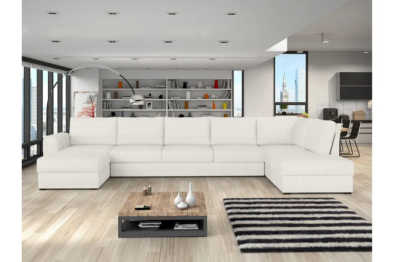 Taberk Soffa med Divan och Schäslong 5-sits - Vit - Möbler - Vardagsrum - Soffor - U-soffor