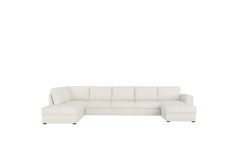 Taberk Soffa med Divan och Schäslong 5-sits, Vit