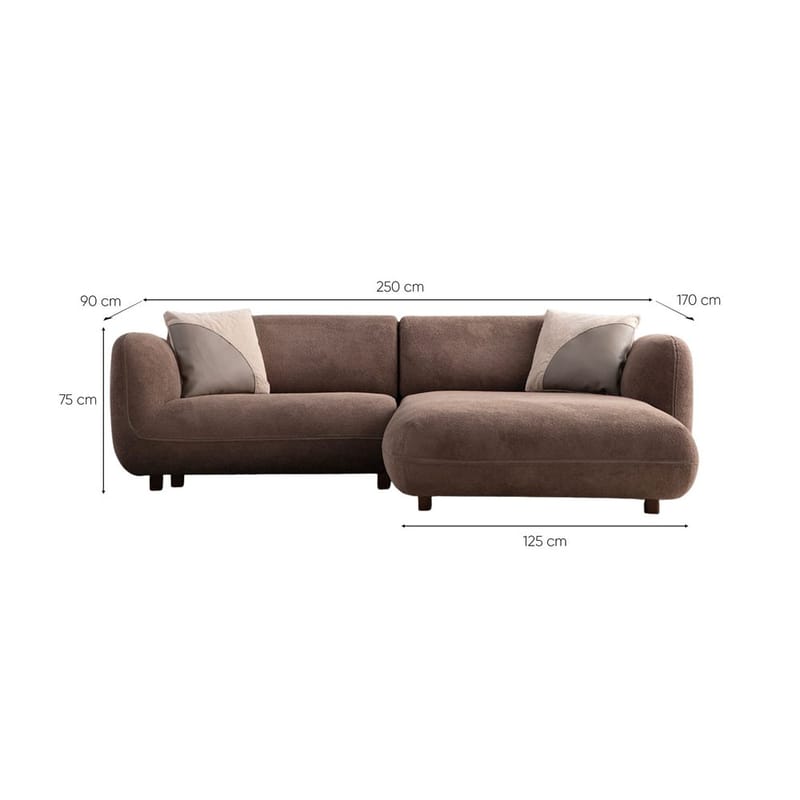 Talrosen 3-sits Soffa med Divan - Brun - Möbler - Vardagsrum - Soffor - Divansoffa & schäslong