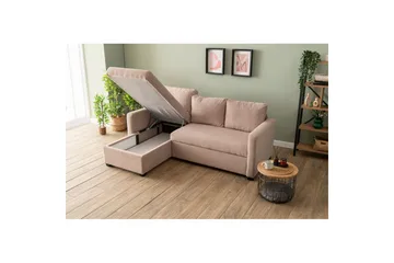 Tareen Soffa med Divan 3-sits - Brun - Möbler - Vardagsrum - Bäddsoffor - Bäddsoffa divan