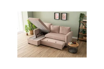 Tareen Soffa med Divan 3-sits - Brun - Möbler - Vardagsrum - Bäddsoffor - Bäddsoffa divan
