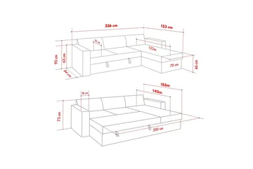 Tareen Soffa med Divan 3-sits - Brun - Möbler - Vardagsrum - Bäddsoffor - Bäddsoffa divan