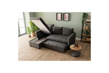Tareen Soffa med Divan 3-sits - Mörkgrå - Möbler - Vardagsrum - Bäddsoffor - Bäddsoffa divan