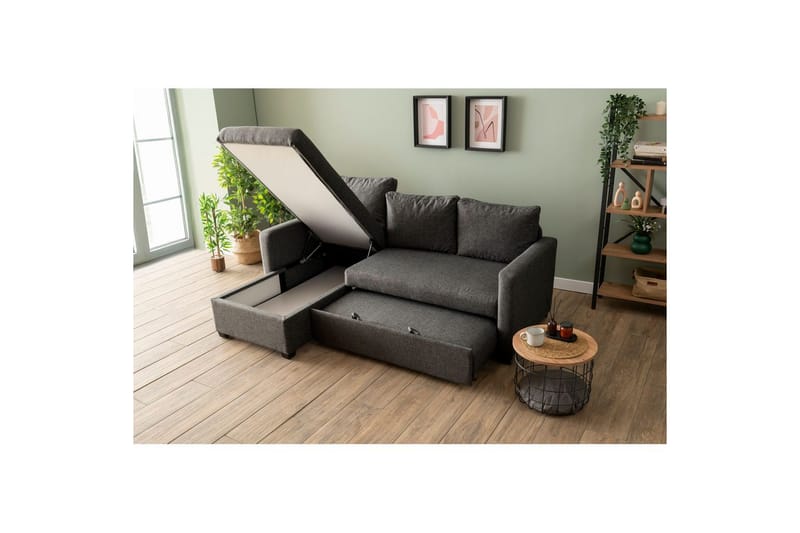 Tareen Soffa med Divan 3-sits - Mörkgrå - Möbler - Vardagsrum - Soffor - Divansoffa & schäslong