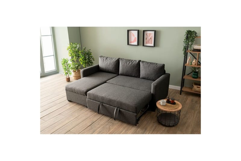 Tareen Soffa med Divan 3-sits - Mörkgrå - Möbler - Vardagsrum - Soffor - Divansoffa & schäslong