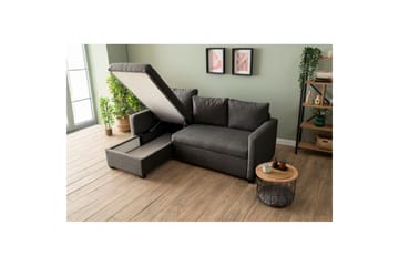 Tareen Soffa med Divan 3-sits - Mörkgrå - Möbler - Vardagsrum - Bäddsoffor - Bäddsoffa divan