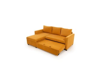 Tareen Soffa med Divan 3-sits - Sennepsgul - Möbler - Vardagsrum - Bäddsoffor - Bäddsoffa divan