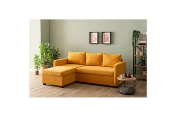 Tareen Soffa med Divan 3-sits - Sennepsgul - Möbler - Vardagsrum - Bäddsoffor - Bäddsoffa divan