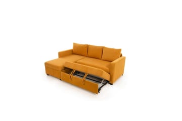 Tareen Soffa med Divan 3-sits - Sennepsgul - Möbler - Vardagsrum - Bäddsoffor - Bäddsoffa divan