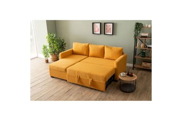 Tareen Soffa med Divan 3-sits - Sennepsgul - Möbler - Vardagsrum - Bäddsoffor - Bäddsoffa divan