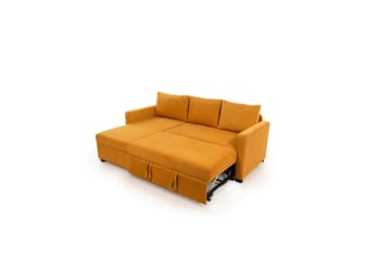 Tareen Soffa med Divan 3-sits - Sennepsgul - Möbler - Vardagsrum - Bäddsoffor - Bäddsoffa divan