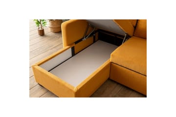 Tareen Soffa med Divan 3-sits - Sennepsgul - Möbler - Vardagsrum - Bäddsoffor - Bäddsoffa divan