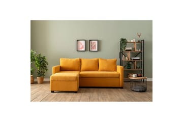 Tareen Soffa med Divan 3-sits - Sennepsgul - Möbler - Vardagsrum - Bäddsoffor - Bäddsoffa divan