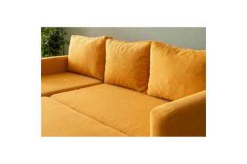 Tareen Soffa med Divan 3-sits - Sennepsgul - Möbler - Vardagsrum - Bäddsoffor - Bäddsoffa divan