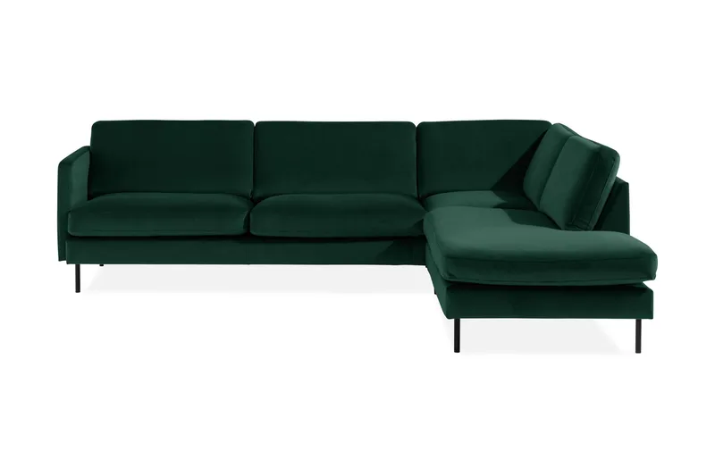 Teodin 2,5-sits Sammetssoffa med Schäslong Höger, Grön