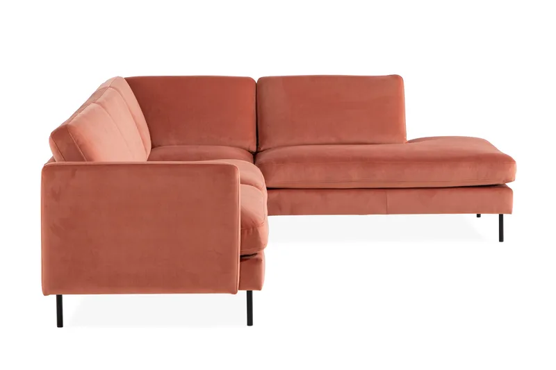 Teodin 2,5-sits Sammetssoffa med Schäslong Höger - Rosa - Möbler - Vardagsrum - Soffor - Sammetssoffor