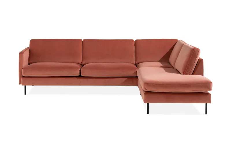 Teodin 2,5-sits Sammetssoffa med Schäslong Höger, Rosa